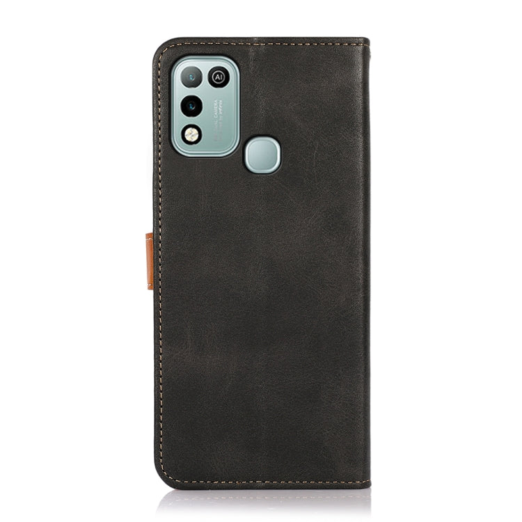 For Infinix Hot 10 Play KHAZNEH Dual-color Cowhide Texture Horizontal Flip Leather Case with Holder & Card Slots & Wallet & Photo Frame
