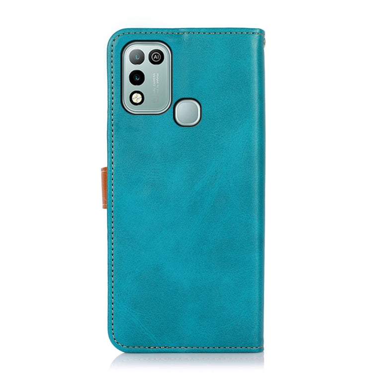 For Infinix Hot 10 Play KHAZNEH Dual-color Cowhide Texture Horizontal Flip Leather Case with Holder & Card Slots & Wallet & Photo Frame