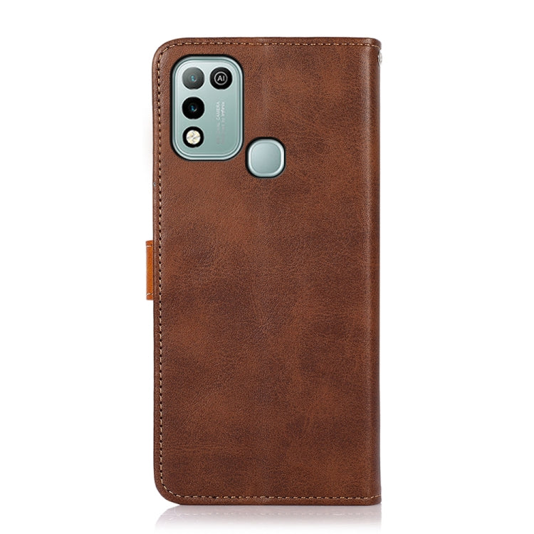For Infinix Hot 10 Play KHAZNEH Dual-color Cowhide Texture Horizontal Flip Leather Case with Holder & Card Slots & Wallet & Photo Frame