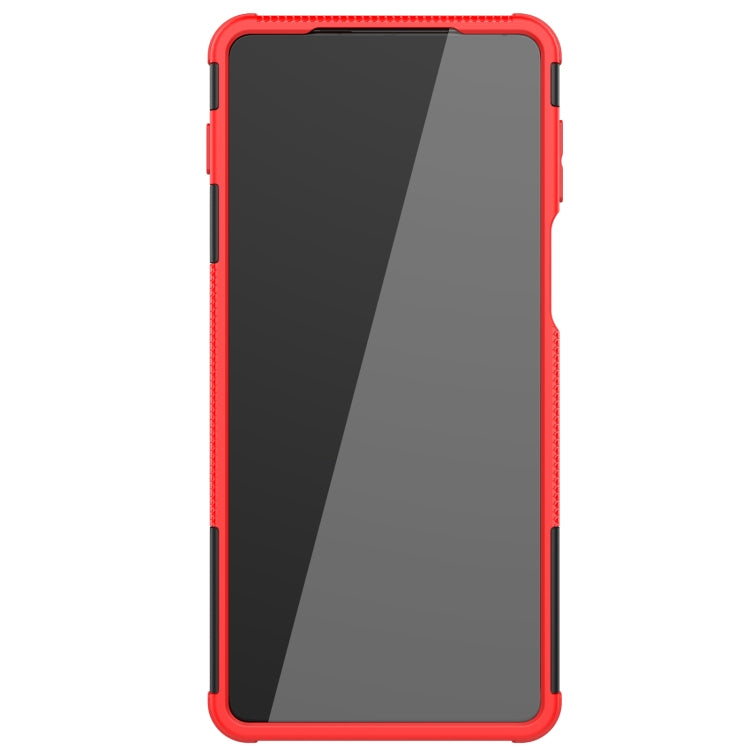 For Motorola Edge 20 Pro Tire Texture Shockproof TPU+PC Protective Case with Holder