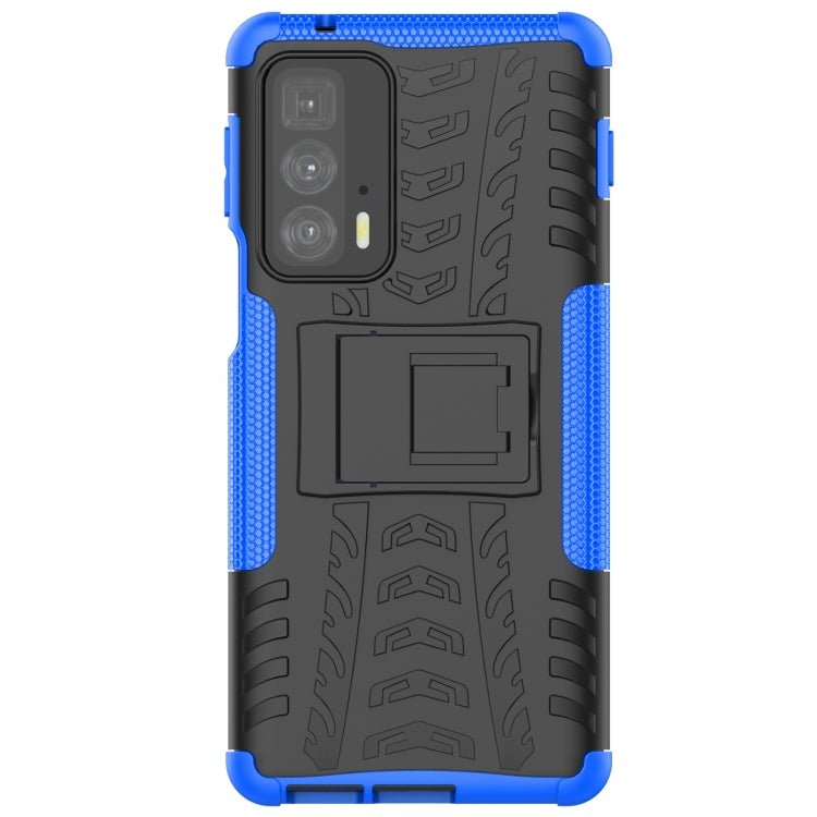 For Motorola Edge 20 Pro Tire Texture Shockproof TPU+PC Protective Case with Holder