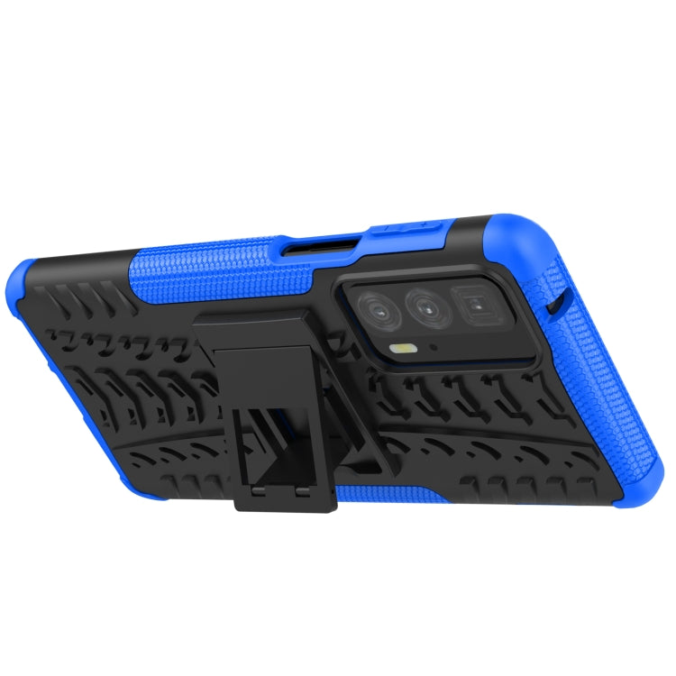For Motorola Edge 20 Pro Tire Texture Shockproof TPU+PC Protective Case with Holder