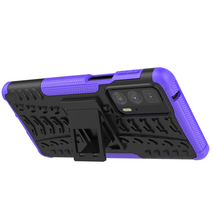 For Motorola Edge 20 Pro Tire Texture Shockproof TPU+PC Protective Case with Holder