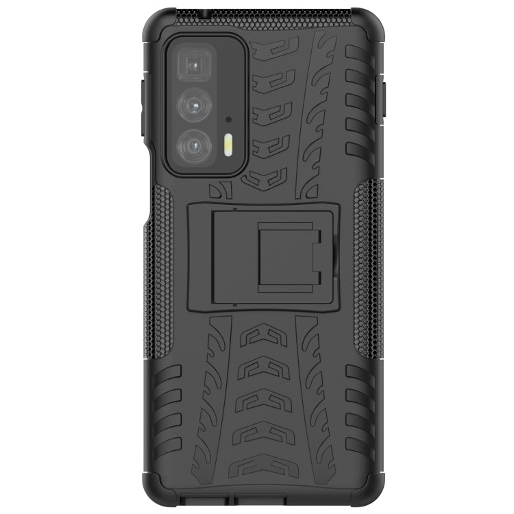 For Motorola Edge 20 Pro Tire Texture Shockproof TPU+PC Protective Case with Holder