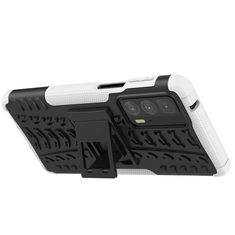 For Motorola Edge 20 Pro Tire Texture Shockproof TPU+PC Protective Case with Holder