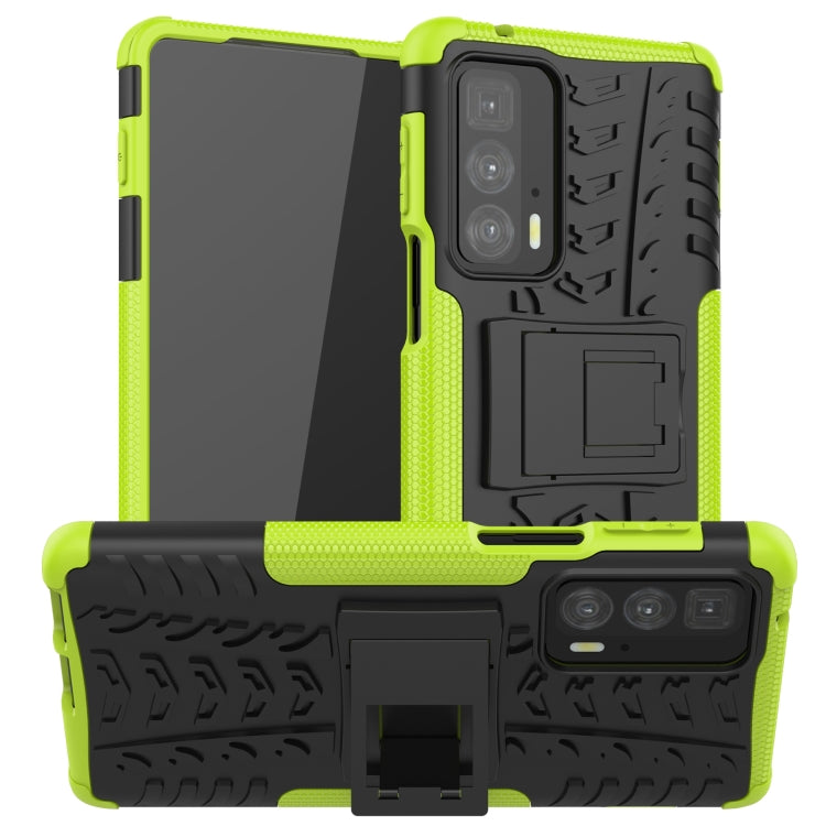 For Motorola Edge 20 Pro Tire Texture Shockproof TPU+PC Protective Case with Holder