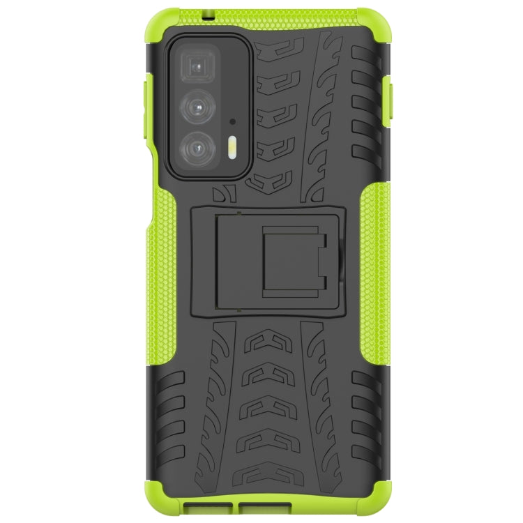 For Motorola Edge 20 Pro Tire Texture Shockproof TPU+PC Protective Case with Holder