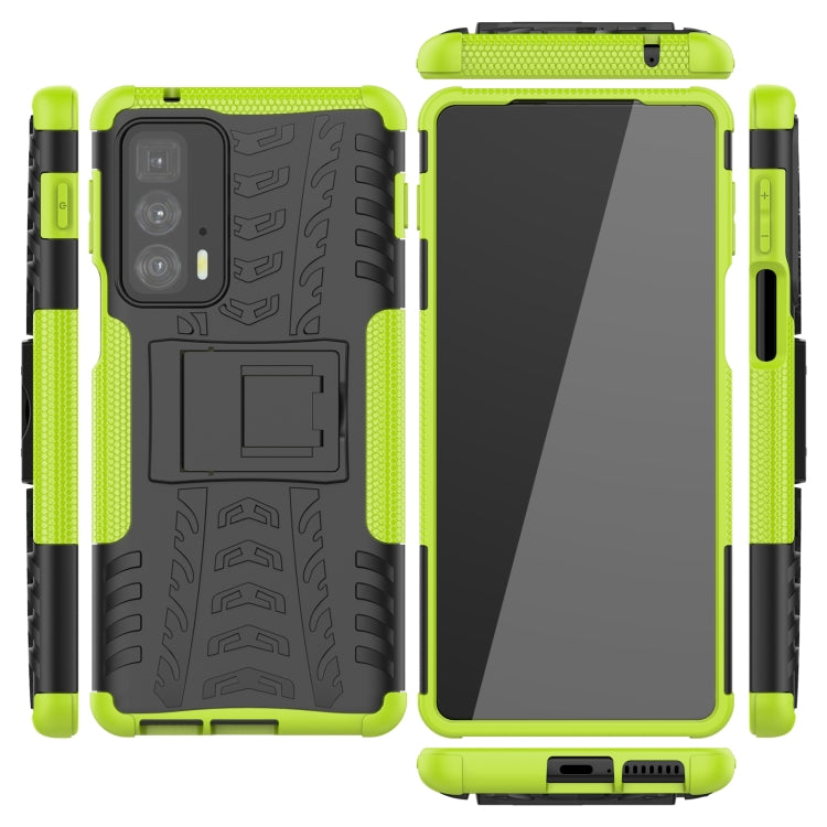 For Motorola Edge 20 Pro Tire Texture Shockproof TPU+PC Protective Case with Holder