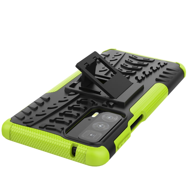 For Motorola Edge 20 Pro Tire Texture Shockproof TPU+PC Protective Case with Holder
