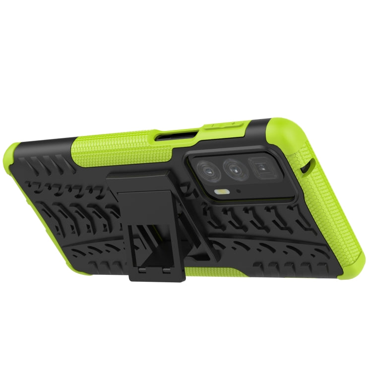For Motorola Edge 20 Pro Tire Texture Shockproof TPU+PC Protective Case with Holder