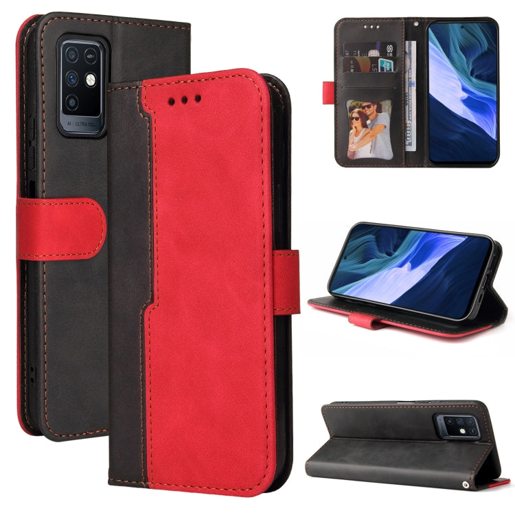 For Infinix Note 10 Business Stitching-Color Horizontal Flip PU Leather Case with Holder & Card Slots & Photo Frame