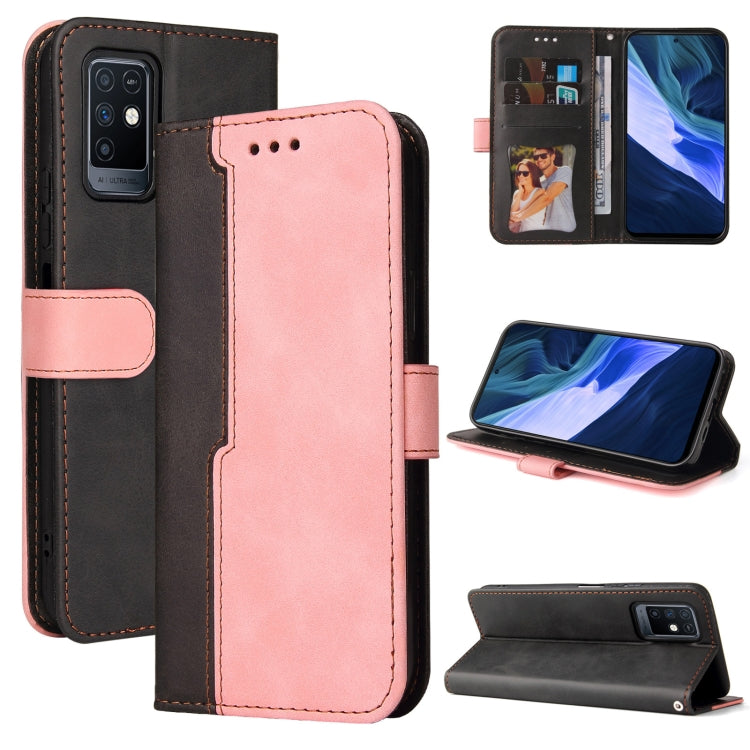 For Infinix Note 10 Business Stitching-Color Horizontal Flip PU Leather Case with Holder & Card Slots & Photo Frame