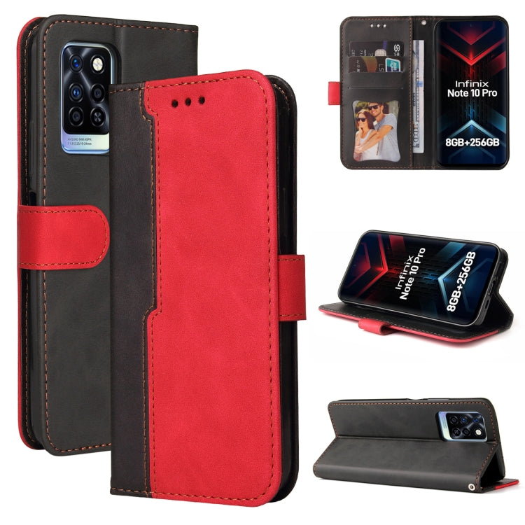 For Infinix Note 10 Pro / 10 Pro NFC Business Stitching-Color Horizontal Flip PU Leather Case with Holder & Card Slots & Photo Frame