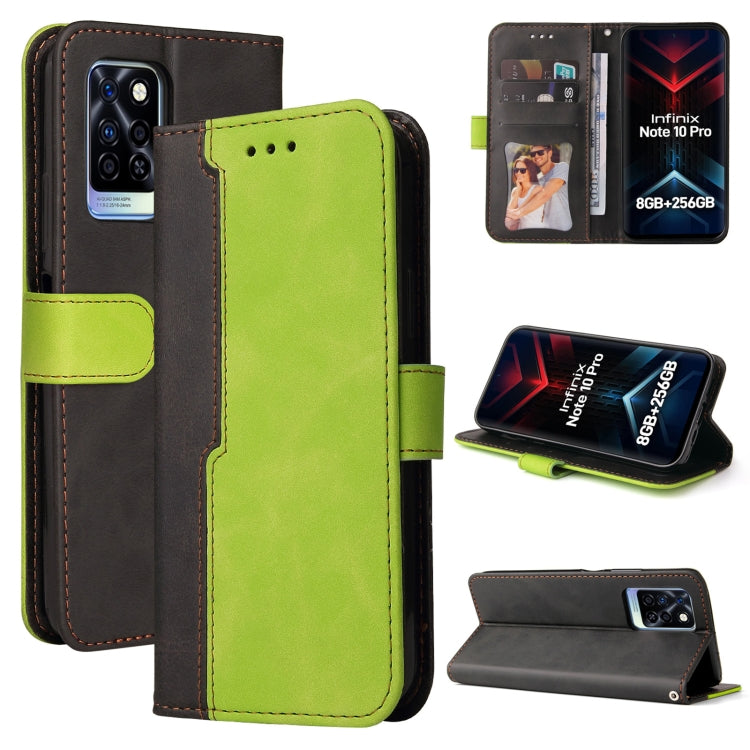 For Infinix Note 10 Pro / 10 Pro NFC Business Stitching-Color Horizontal Flip PU Leather Case with Holder & Card Slots & Photo Frame