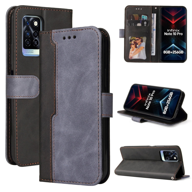 For Infinix Note 10 Pro / 10 Pro NFC Business Stitching-Color Horizontal Flip PU Leather Case with Holder & Card Slots & Photo Frame