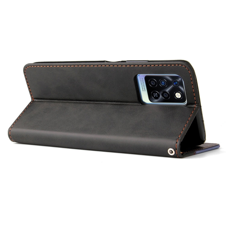 For Infinix Note 10 Pro / 10 Pro NFC Business Stitching-Color Horizontal Flip PU Leather Case with Holder & Card Slots & Photo Frame