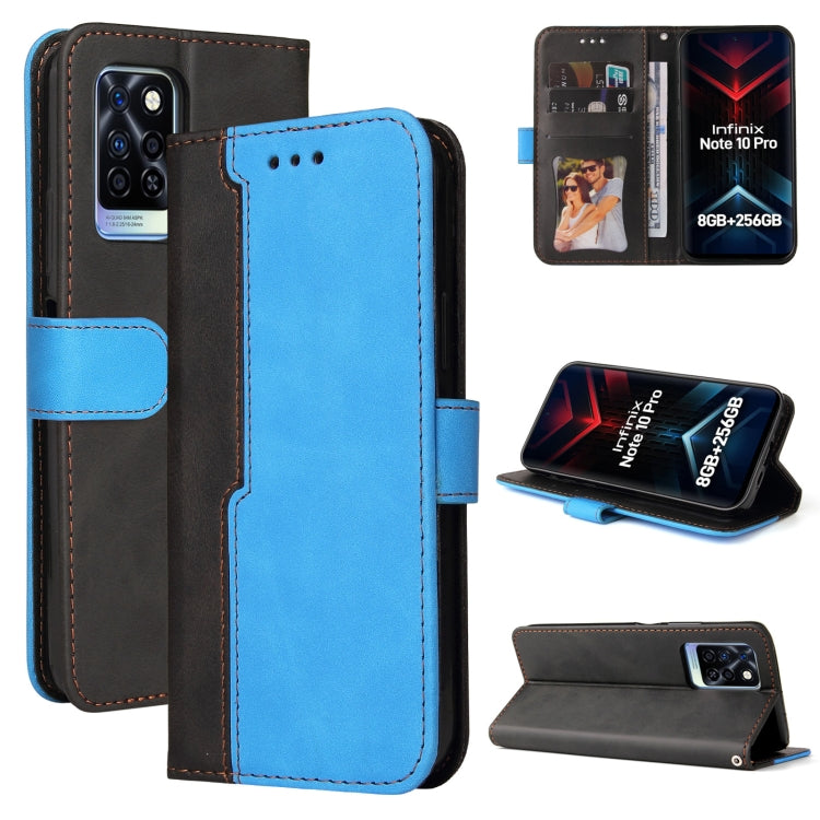 For Infinix Note 10 Pro / 10 Pro NFC Business Stitching-Color Horizontal Flip PU Leather Case with Holder & Card Slots & Photo Frame
