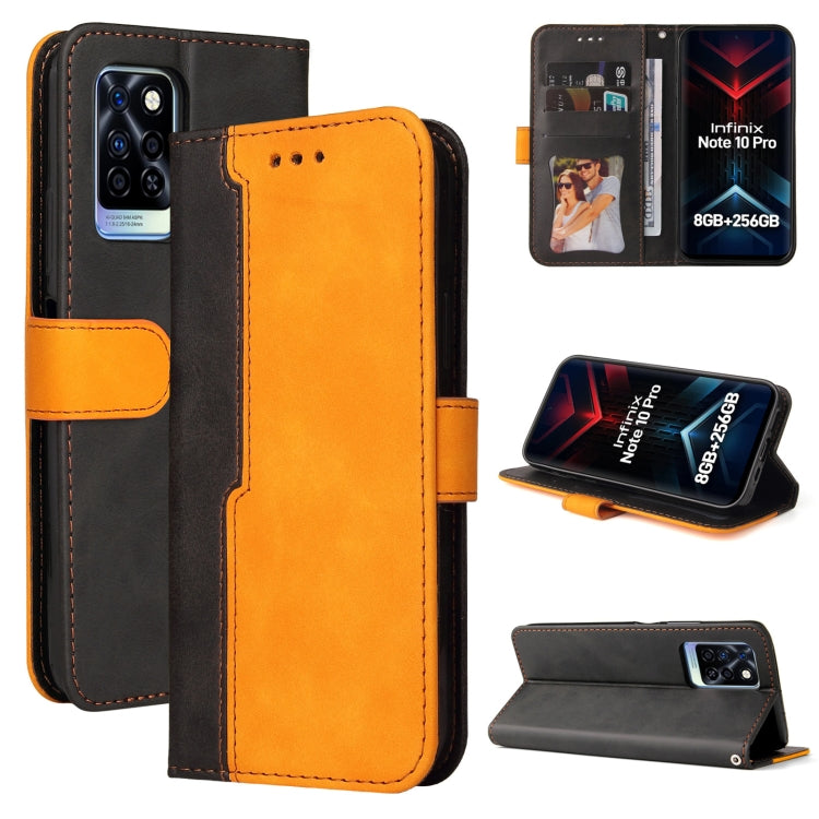 For Infinix Note 10 Pro / 10 Pro NFC Business Stitching-Color Horizontal Flip PU Leather Case with Holder & Card Slots & Photo Frame