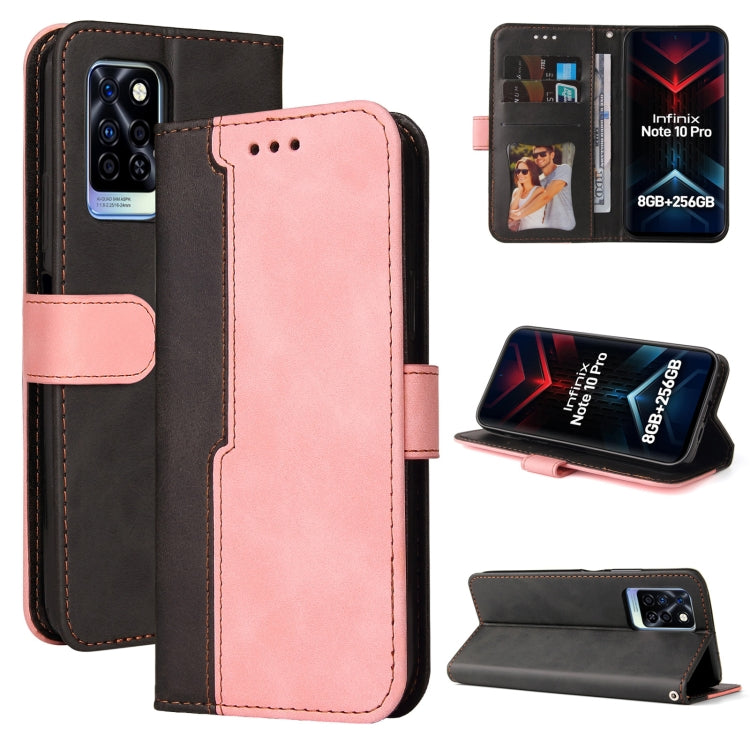 For Infinix Note 10 Pro / 10 Pro NFC Business Stitching-Color Horizontal Flip PU Leather Case with Holder & Card Slots & Photo Frame