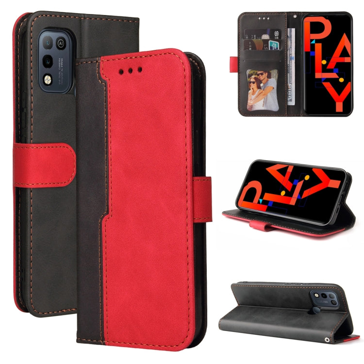 For Infinix Hot 10 Play Business Stitching-Color Horizontal Flip PU Leather Case with Holder & Card Slots & Photo Frame