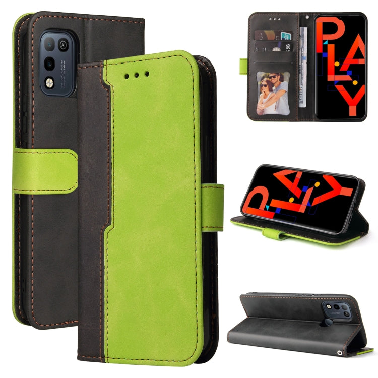 For Infinix Hot 10 Play Business Stitching-Color Horizontal Flip PU Leather Case with Holder & Card Slots & Photo Frame