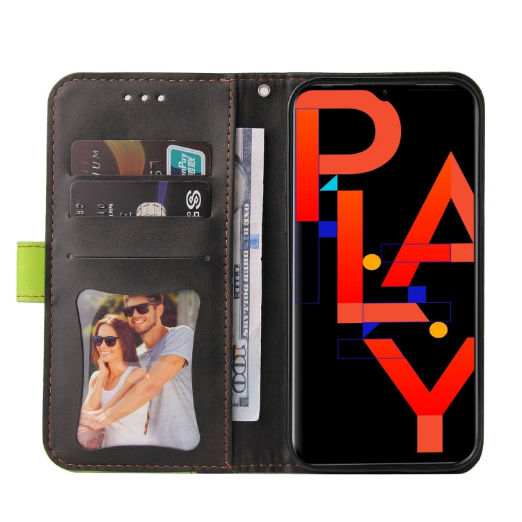 For Infinix Hot 10 Play Business Stitching-Color Horizontal Flip PU Leather Case with Holder & Card Slots & Photo Frame