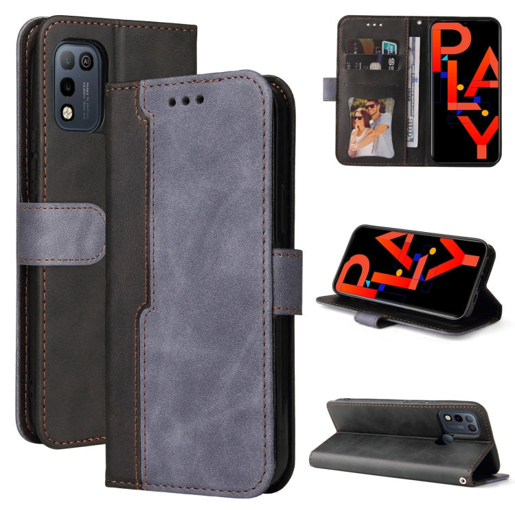 For Infinix Hot 10 Play Business Stitching-Color Horizontal Flip PU Leather Case with Holder & Card Slots & Photo Frame