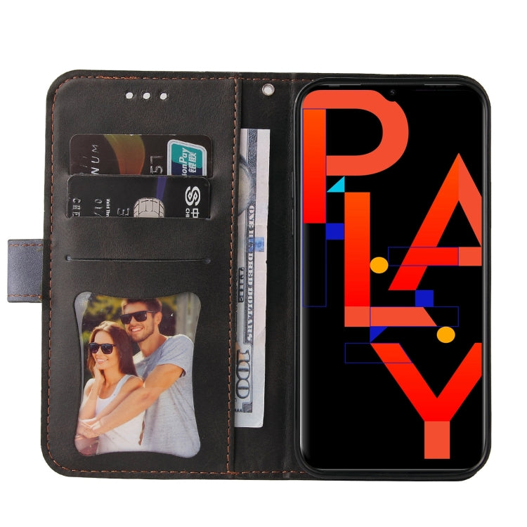 For Infinix Hot 10 Play Business Stitching-Color Horizontal Flip PU Leather Case with Holder & Card Slots & Photo Frame