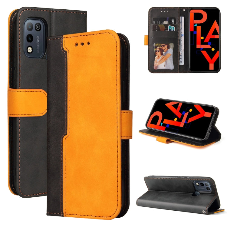 For Infinix Hot 10 Play Business Stitching-Color Horizontal Flip PU Leather Case with Holder & Card Slots & Photo Frame