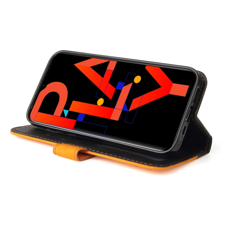 For Infinix Hot 10 Play Business Stitching-Color Horizontal Flip PU Leather Case with Holder & Card Slots & Photo Frame