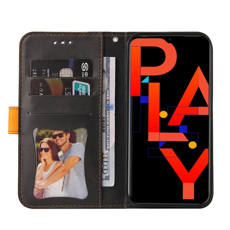 For Infinix Hot 10 Play Business Stitching-Color Horizontal Flip PU Leather Case with Holder & Card Slots & Photo Frame