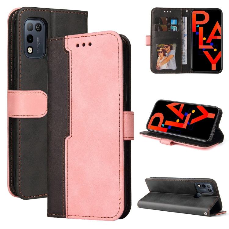 For Infinix Hot 10 Play Business Stitching-Color Horizontal Flip PU Leather Case with Holder & Card Slots & Photo Frame