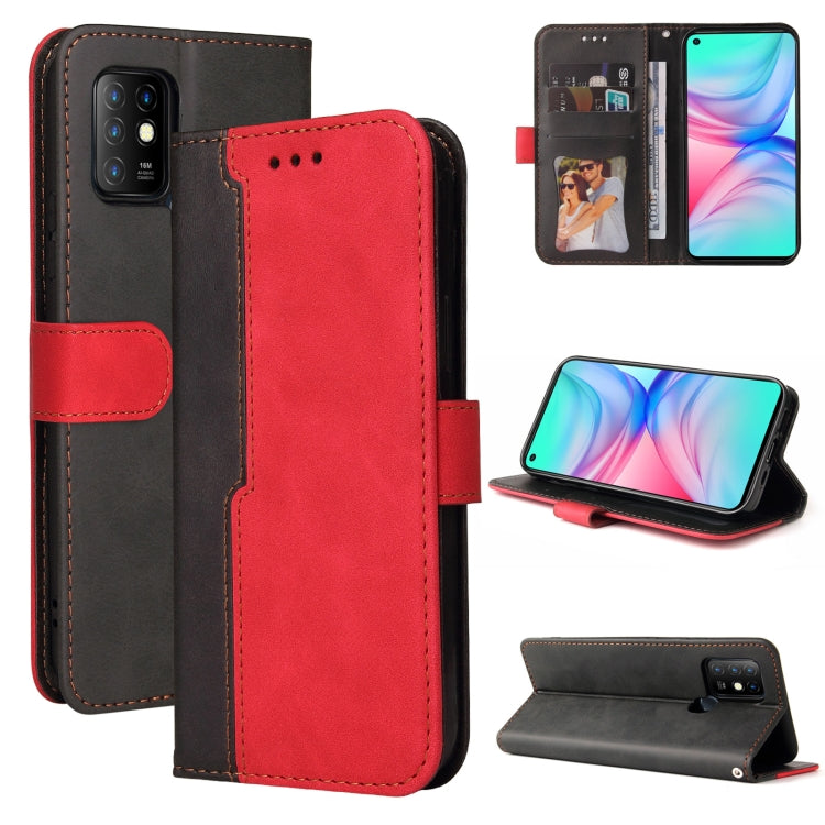 For Infinix Hot 10 Business Stitching-Color Horizontal Flip PU Leather Case with Holder & Card Slots & Photo Frame