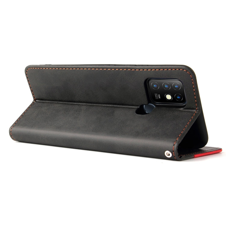 For Infinix Hot 10 Business Stitching-Color Horizontal Flip PU Leather Case with Holder & Card Slots & Photo Frame