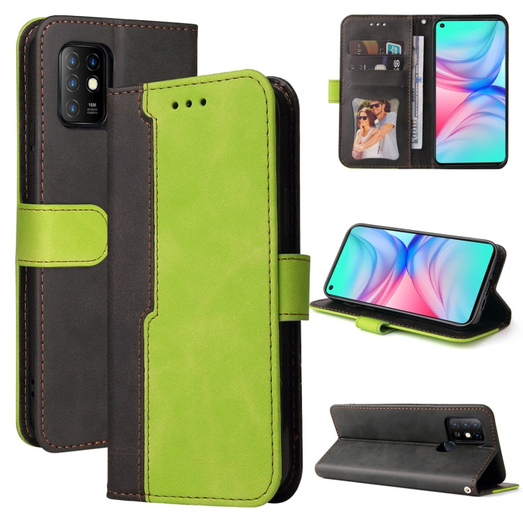 For Infinix Hot 10 Business Stitching-Color Horizontal Flip PU Leather Case with Holder & Card Slots & Photo Frame
