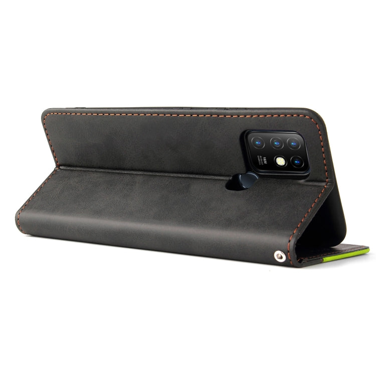 For Infinix Hot 10 Business Stitching-Color Horizontal Flip PU Leather Case with Holder & Card Slots & Photo Frame