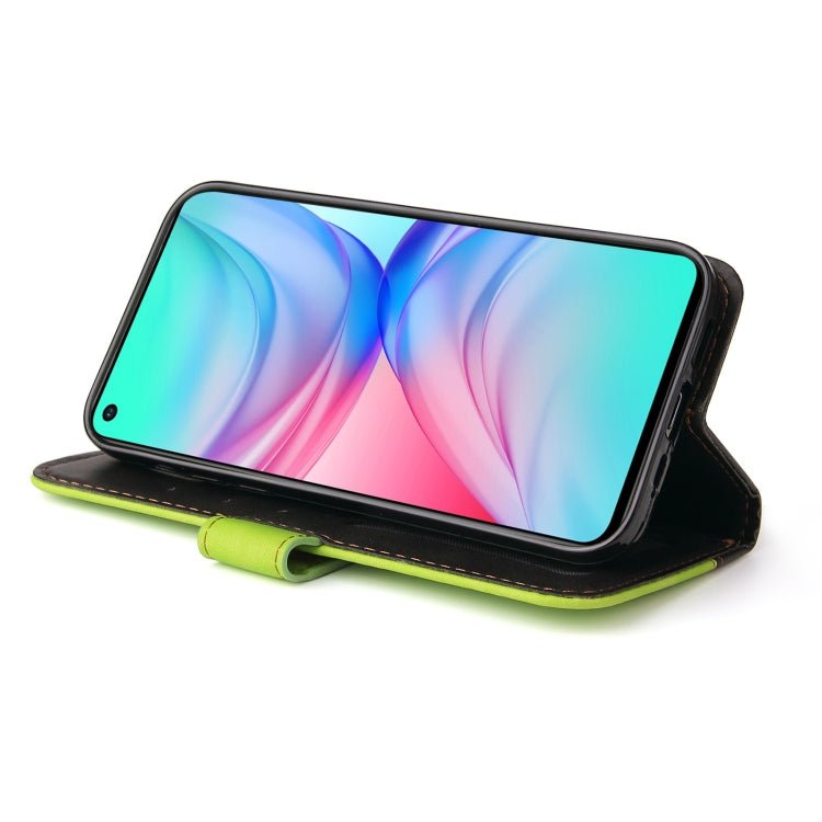 For Infinix Hot 10 Business Stitching-Color Horizontal Flip PU Leather Case with Holder & Card Slots & Photo Frame