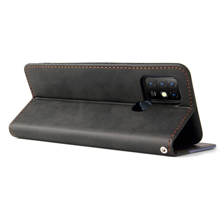 For Infinix Hot 10 Business Stitching-Color Horizontal Flip PU Leather Case with Holder & Card Slots & Photo Frame