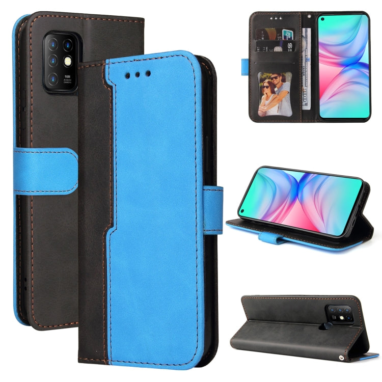 For Infinix Hot 10 Business Stitching-Color Horizontal Flip PU Leather Case with Holder & Card Slots & Photo Frame
