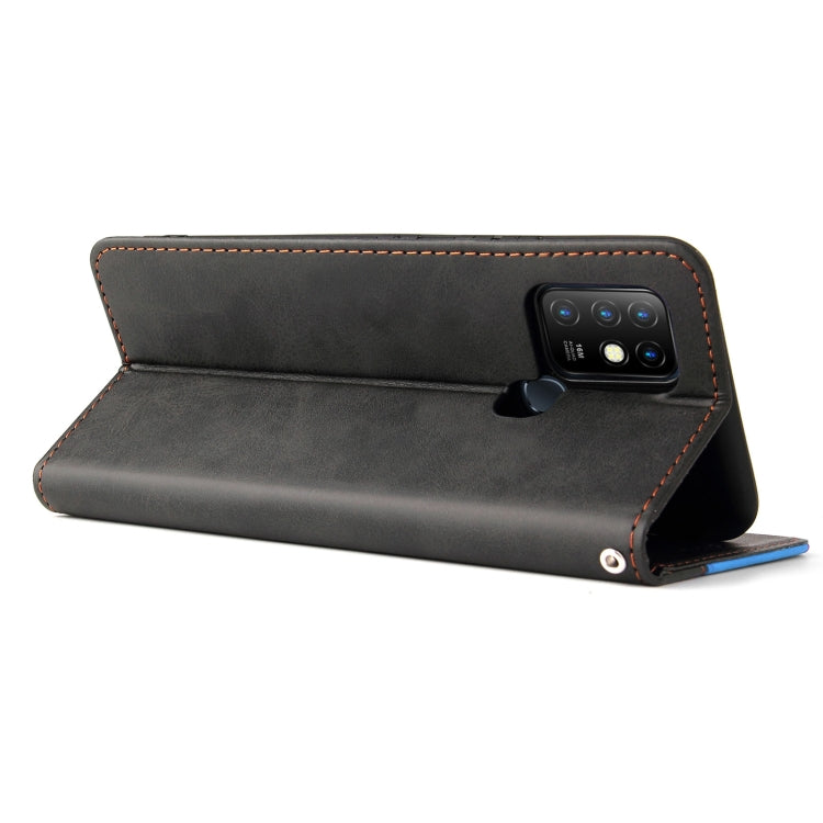 For Infinix Hot 10 Business Stitching-Color Horizontal Flip PU Leather Case with Holder & Card Slots & Photo Frame