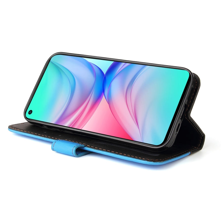 For Infinix Hot 10 Business Stitching-Color Horizontal Flip PU Leather Case with Holder & Card Slots & Photo Frame