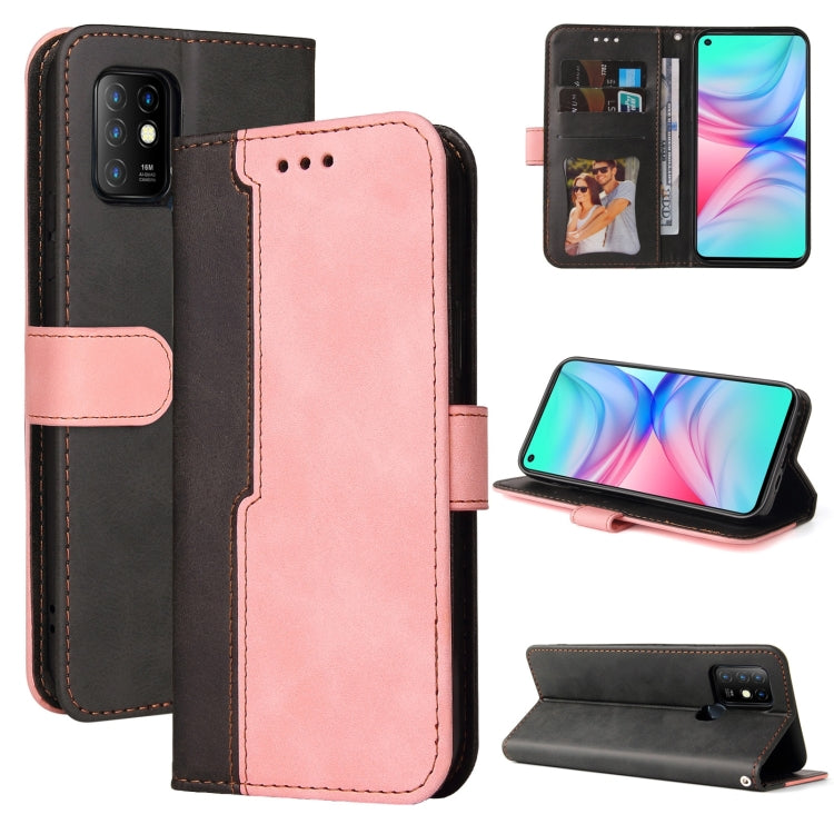 For Infinix Hot 10 Business Stitching-Color Horizontal Flip PU Leather Case with Holder & Card Slots & Photo Frame