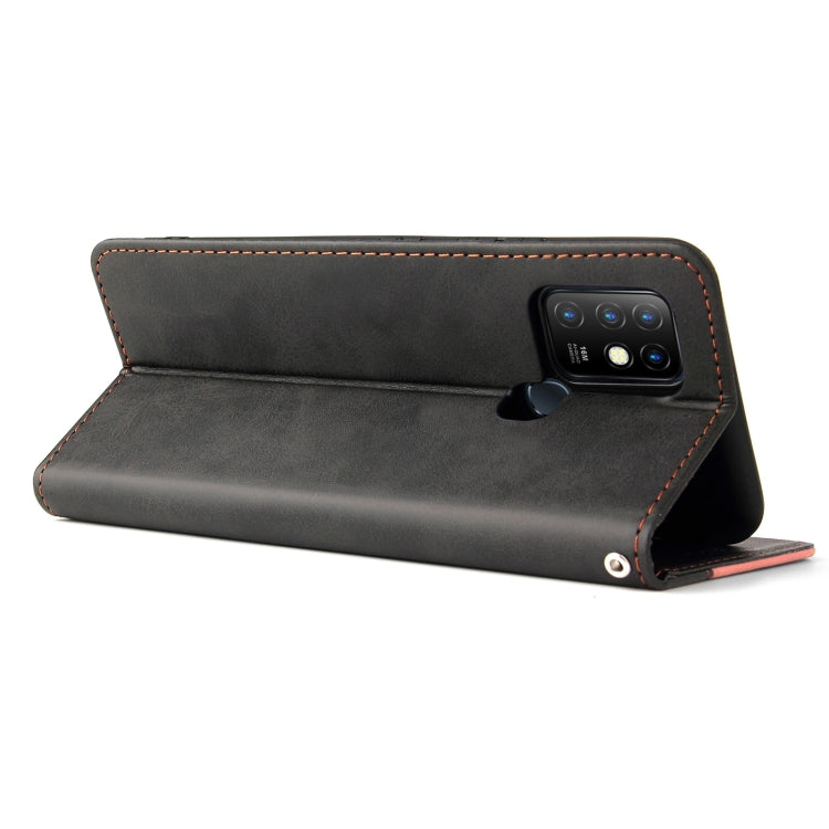 For Infinix Hot 10 Business Stitching-Color Horizontal Flip PU Leather Case with Holder & Card Slots & Photo Frame
