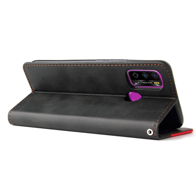 For Infinix Hot 9 Play Business Stitching-Color Horizontal Flip PU Leather Case with Holder & Card Slots & Photo Frame