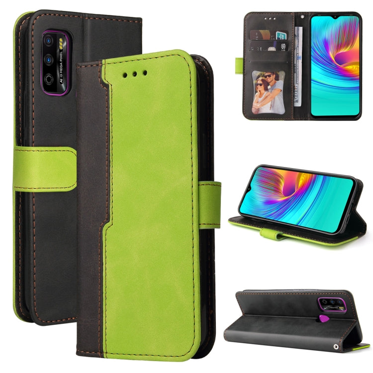 For Infinix Hot 9 Play Business Stitching-Color Horizontal Flip PU Leather Case with Holder & Card Slots & Photo Frame