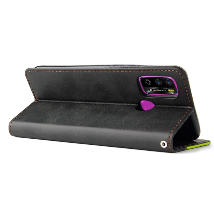 For Infinix Hot 9 Play Business Stitching-Color Horizontal Flip PU Leather Case with Holder & Card Slots & Photo Frame