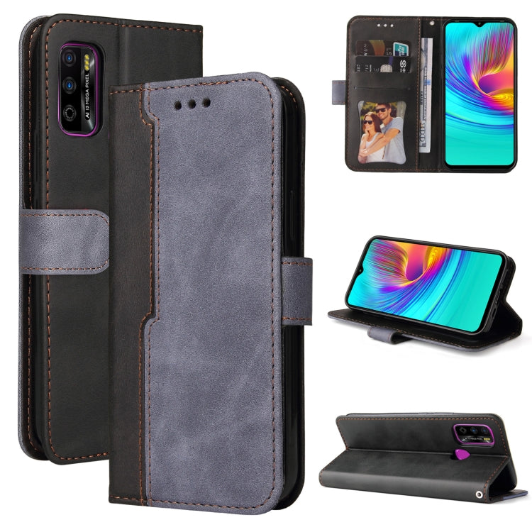 For Infinix Hot 9 Play Business Stitching-Color Horizontal Flip PU Leather Case with Holder & Card Slots & Photo Frame
