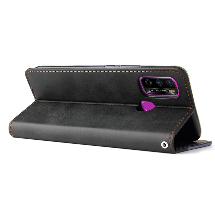 For Infinix Hot 9 Play Business Stitching-Color Horizontal Flip PU Leather Case with Holder & Card Slots & Photo Frame