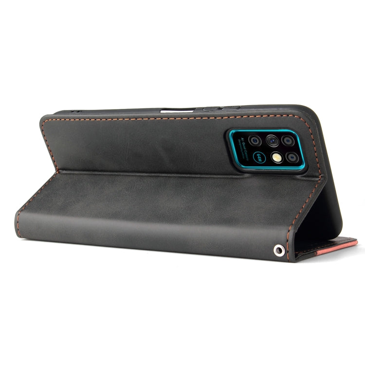 For Infinix Note 8 Business Stitching-Color Horizontal Flip PU Leather Case with Holder & Card Slots & Photo Frame