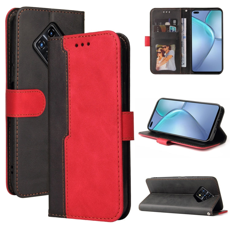 For Infinix Zero 8 Business Stitching-Color Horizontal Flip PU Leather Case with Holder & Card Slots & Photo Frame